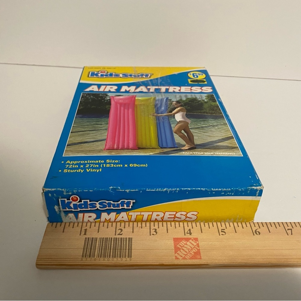 Kids Stuff  Vintage Pool Air Mattress Blue 72X27” STURDY VINYL NEW Old Stock - Picture 5 of 7